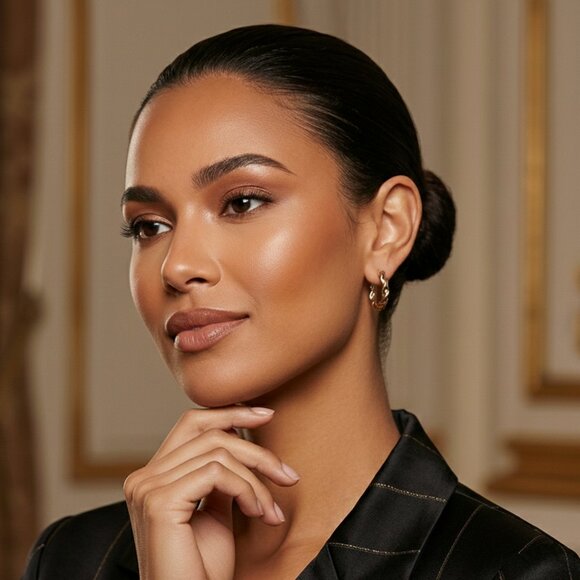 Twisted Mini Hoop Earrings - Picture 3 of 4